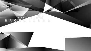 Soyut Degrade siyah Beyaz Geometrik Arka Plan. Vektör İllüstrasyonu