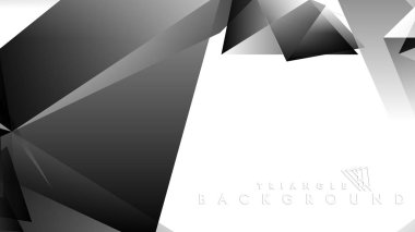 Soyut Degrade siyah Beyaz Geometrik Arka Plan. Vektör İllüstrasyonu