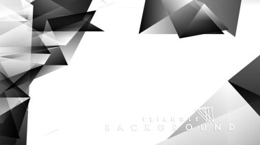 Soyut Degrade siyah Beyaz Geometrik Arka Plan. Vektör İllüstrasyonu