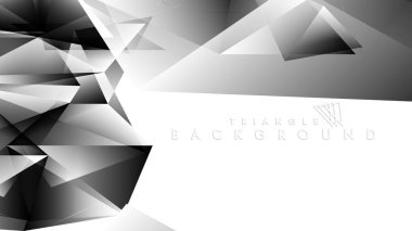 Soyut Degrade siyah Beyaz Geometrik Arka Plan. Vektör İllüstrasyonu