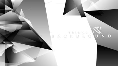 Soyut Degrade siyah Beyaz Geometrik Arka Plan. Vektör İllüstrasyonu