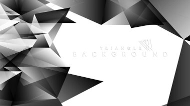 Soyut Degrade siyah Beyaz Geometrik Arka Plan. Vektör İllüstrasyonu