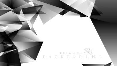 Soyut Degrade siyah Beyaz Geometrik Arka Plan. Vektör İllüstrasyonu