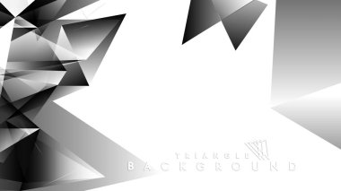 Soyut Degrade siyah Beyaz Geometrik Arka Plan. Vektör İllüstrasyonu