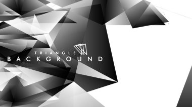 Soyut Degrade siyah Beyaz Geometrik Arka Plan. Vektör İllüstrasyonu