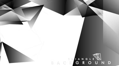 Soyut Degrade siyah Beyaz Geometrik Arka Plan. Vektör İllüstrasyonu