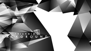 Soyut Degrade siyah Beyaz Geometrik Arka Plan. Vektör İllüstrasyonu