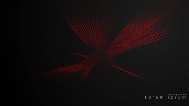 Dalgalı fütüristik kırmızı çizgilerin soyut arka planı.