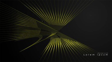 Dalgalı fütüristik sarı çizgilerin soyut arka planı