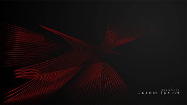 Dalgalı fütüristik kırmızı çizgilerin soyut arka planı.