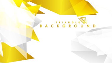 Altın degradeli soyut üçgen desen vektör arka planı, sarı gri