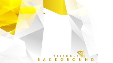 Altın degradeli soyut üçgen desen vektör arka planı, sarı gri