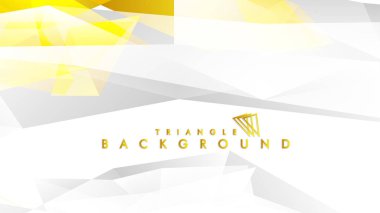 Altın degradeli soyut üçgen desen vektör arka planı, sarı gri