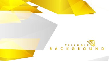 Altın degradeli soyut üçgen desen vektör arka planı, sarı gri