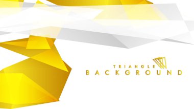 Altın degradeli soyut üçgen desen vektör arka planı, sarı gri