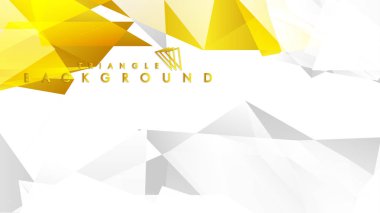Altın degradeli soyut üçgen desen vektör arka planı, sarı gri