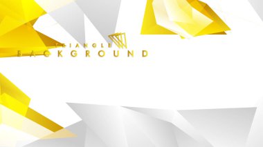 Altın degradeli soyut üçgen desen vektör arka planı, sarı gri