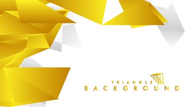 Altın degradeli soyut üçgen desen vektör arka planı, sarı gri