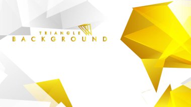 Altın degradeli soyut üçgen desen vektör arka planı, sarı gri