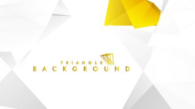 Altın degradeli soyut üçgen desen vektör arka planı, sarı gri