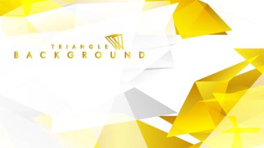 Altın degradeli soyut üçgen desen vektör arka planı, sarı gri
