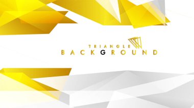 Altın degradeli soyut üçgen desen vektör arka planı, sarı gri