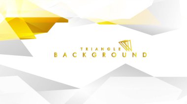Altın degradeli soyut üçgen desen vektör arka planı, sarı gri