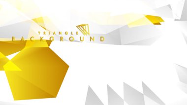 Altın degradeli soyut üçgen desen vektör arka planı, sarı gri