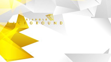 Altın degradeli soyut üçgen desen vektör arka planı, sarı gri