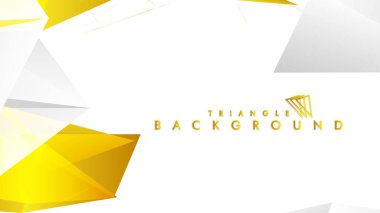 Altın degradeli soyut üçgen desen vektör arka planı, sarı gri
