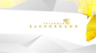 Altın degradeli soyut üçgen desen vektör arka planı, sarı gri