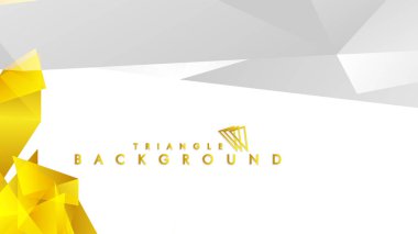 Altın degradeli soyut üçgen desen vektör arka planı, sarı gri