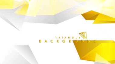 Altın degradeli soyut üçgen desen vektör arka planı, sarı gri