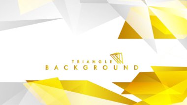 Altın degradeli soyut üçgen desen vektör arka planı, sarı gri