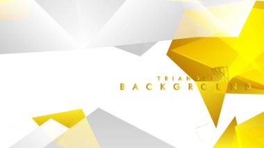 Altın degradeli soyut üçgen desen vektör arka planı, sarı gri