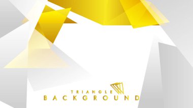 Altın degradeli soyut üçgen desen vektör arka planı, sarı gri