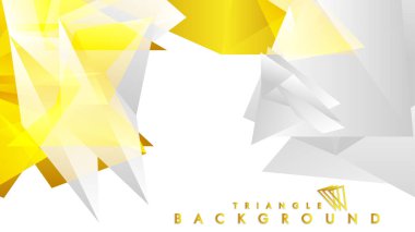 Altın degradeli soyut üçgen desen vektör arka planı, sarı gri