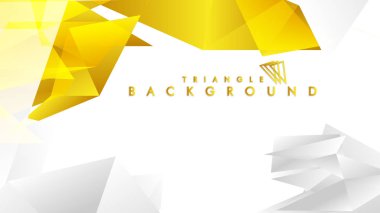 Altın degradeli soyut üçgen desen vektör arka planı, sarı gri