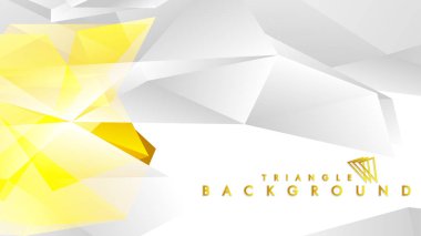 Altın degradeli soyut üçgen desen vektör arka planı, sarı gri