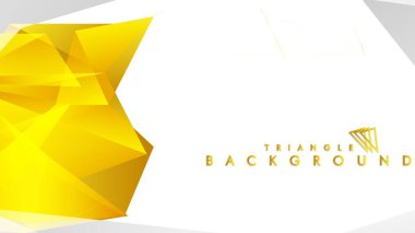 Altın degradeli soyut üçgen desen vektör arka planı, sarı gri