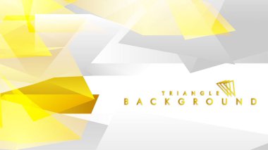 Altın degradeli soyut üçgen desen vektör arka planı, sarı gri