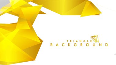 Altın degradeli soyut üçgen desen vektör arka planı, sarı gri