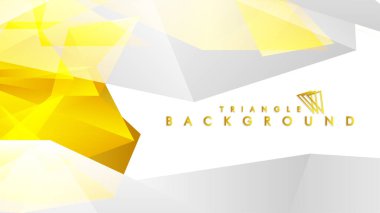 Altın degradeli soyut üçgen desen vektör arka planı, sarı gri