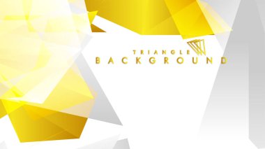 Altın degradeli soyut üçgen desen vektör arka planı, sarı gri