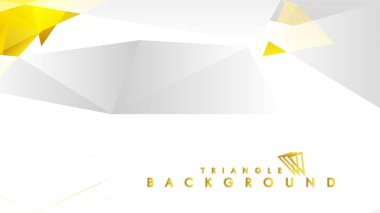 Altın degradeli soyut üçgen desen vektör arka planı, sarı gri