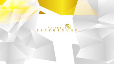 Altın degradeli soyut üçgen desen vektör arka planı, sarı gri