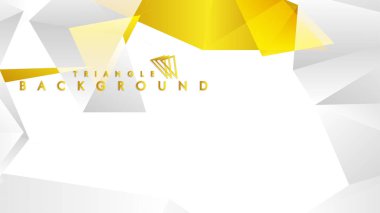 Altın degradeli soyut üçgen desen vektör arka planı, sarı gri