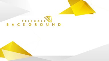 Altın degradeli soyut üçgen desen vektör arka planı, sarı gri