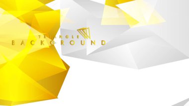 Altın degradeli soyut üçgen desen vektör arka planı, sarı gri