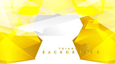 Altın degradeli soyut üçgen desen vektör arka planı, sarı gri